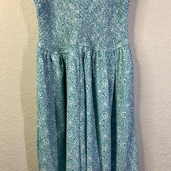 OLI & HALI Jumpsuit‎ Large Boho Floral Wide Leg W/Tiered Ruffle Hem Smocked Bust - Picture 7 of 14